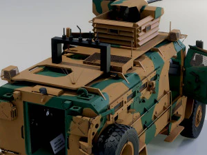 BMC kirpi MRAP - inclu&iacute;do dentro - Totalmente Rigged Modelo 3D