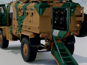 BMC kirpi MRAP - include inside - Fully Rigged 3D मॉडल