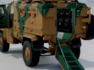 BMC kirpi MRAP - inclu&iacute;do dentro - Totalmente Rigged Modelo 3D