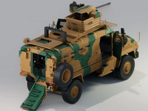 BMC kirpi MRAP - inclu&iacute;do dentro - Totalmente Rigged Modelo 3D