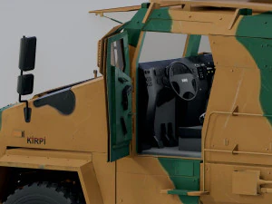 BMC kirpi MRAP - inclu&iacute;do dentro - Totalmente Rigged Modelo 3D