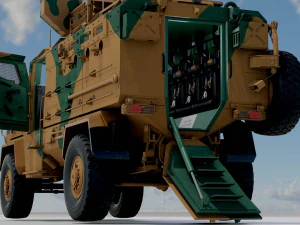 BMC kirpi MRAP - inclu&iacute;do dentro - Totalmente Rigged Modelo 3D