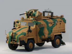 BMC kirpi MRAP - inclu&iacute;do dentro - Totalmente Rigged Modelo 3D