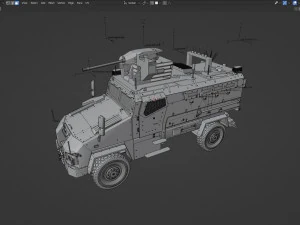 BMC kirpi MRAP - inclu&iacute;do dentro - Totalmente Rigged Modelo 3D