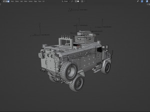 BMC kirpi MRAP - include inside - Fully Rigged 3D मॉडल