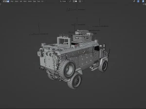 BMC kirpi MRAP - inclu&iacute;do dentro - Totalmente Rigged Modelo 3D