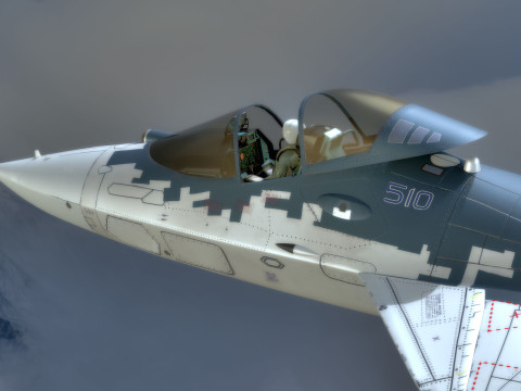 SU57 Felon-TopGun with Cocpit-High Resolution Textured-Fully Rigged 3Dモデル