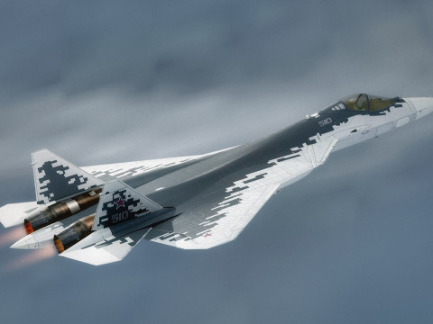 SU57 Felon-TopGun with Cocpit-High Resolution Textured-Fully Rigged 3Dモデル
