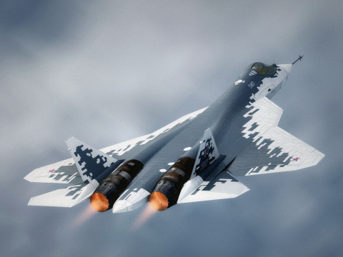 SU57 Felon-TopGun with Cocpit-High Resolution Textured-Fully Rigged 3Dモデル