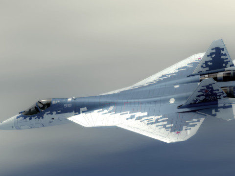 SU57 Felon-TopGun with Cocpit-High Resolution Textured-Fully Rigged 3Dモデル