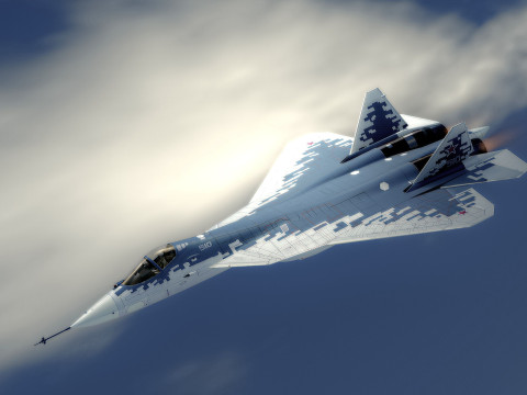 SU57 Felon-TopGun with Cocpit-High Resolution Textured-Fully Rigged 3Dモデル