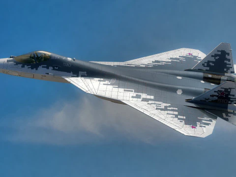 एसयू 57 फेलॉन-टॉप गन कॉकपिट-हाई रेजोल्यूशन टेक्सचर्ड-फुली रिग्ड के साथ 3D मॉडल