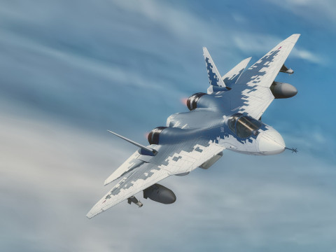 SU57 Felon-TopGun with Cocpit-High Resolution Textured-Fully Rigged 3Dモデル