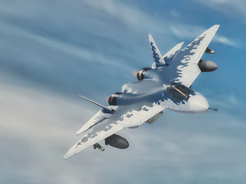 एसयू 57 फेलॉन-टॉप गन कॉकपिट-हाई रेजोल्यूशन टेक्सचर्ड-फुली रिग्ड के साथ 3D मॉडल