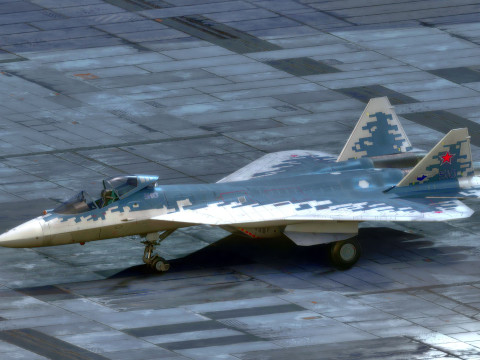 SU57 Felon-TopGun with Cocpit-High Resolution Textured-Fully Rigged 3Dモデル
