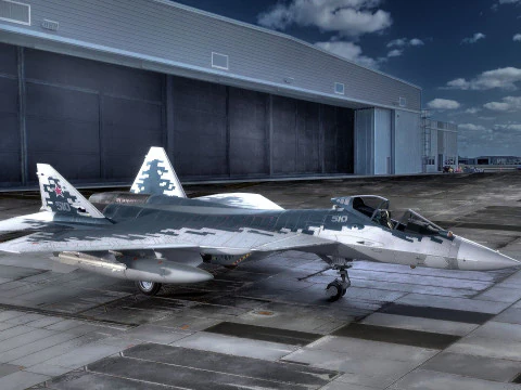 एसयू 57 फेलॉन-टॉप गन कॉकपिट-हाई रेजोल्यूशन टेक्सचर्ड-फुली रिग्ड के साथ 3D मॉडल