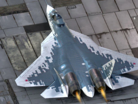 एसयू 57 फेलॉन-टॉप गन कॉकपिट-हाई रेजोल्यूशन टेक्सचर्ड-फुली रिग्ड के साथ 3D मॉडल