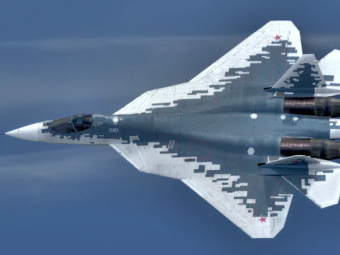 एसयू 57 फेलॉन-टॉप गन कॉकपिट-हाई रेजोल्यूशन टेक्सचर्ड-फुली रिग्ड के साथ 3D मॉडल