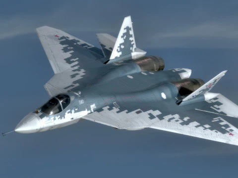 Пистолет SU 57 Felon-Top с текстурированной кабиной высокого разрешения и полным оснащением 3D Модель