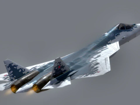 एसयू 57 फेलॉन-टॉप गन कॉकपिट-हाई रेजोल्यूशन टेक्सचर्ड-फुली रिग्ड के साथ 3D मॉडल