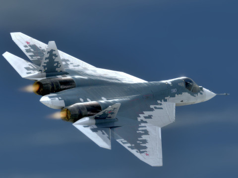 SU57 Felon-TopGun with Cocpit-High Resolution Textured-Fully Rigged 3Dモデル