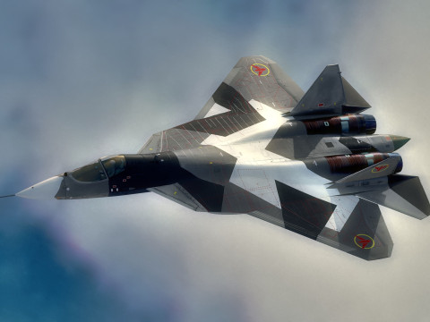SU57 Felon-TopGun with Cocpit-High Resolution Textured-Fully Rigged 3Dモデル