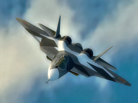 एसयू 57 फेलॉन-टॉप गन कॉकपिट-हाई रेजोल्यूशन टेक्सचर्ड-फुली रिग्ड के साथ 3D मॉडल