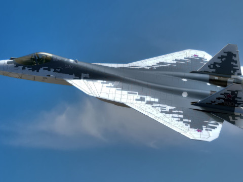 SU57 Felon-TopGun with Cocpit-High Resolution Textured-Fully Rigged 3Dモデル