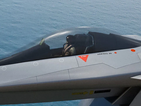 F-A27-C gevechtsvliegtuig met cockpit - structuur met hoge resolutie - volledig opgetuigd 3D Model