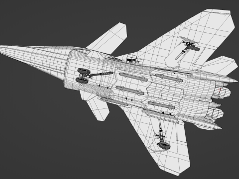 F-A27-C Fighter with Cocpit-High Resolution Textured-Fully Rigged 3D 模型