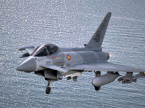 Qatar EuroFighter Typhoon with High Resolution Cocpit Model 3D