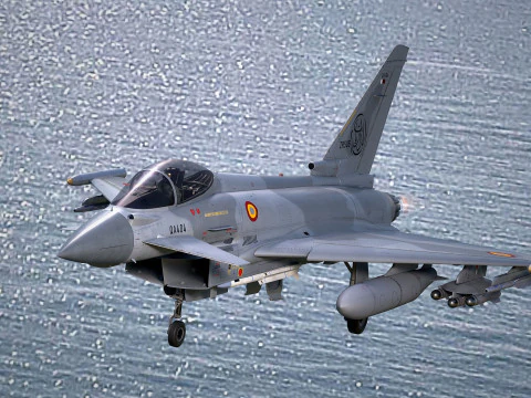 Qatar EuroFighter Typhoon with High Resolution Cocpit 3D Model