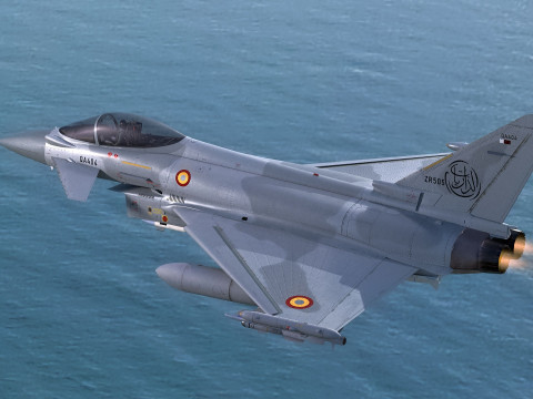 Qatar EuroFighter Typhoon with High Resolution Cocpit Model 3D