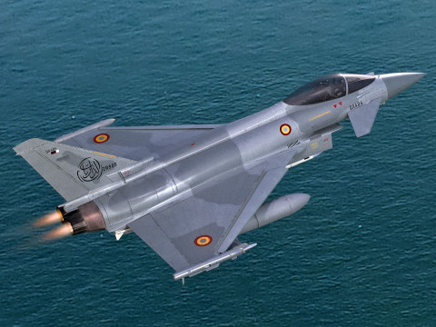 Qatar EuroFighter Typhoon with High Resolution Cocpit 3D Model