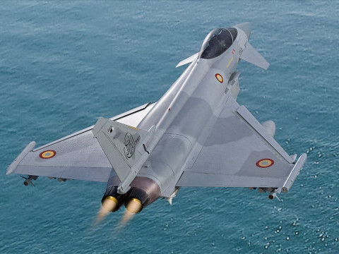 Qatar EuroFighter Typhoon with High Resolution Cocpit Model 3D