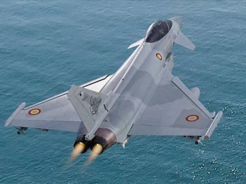 Qatar EuroFighter Typhoon with High Resolution Cocpit 3D Model