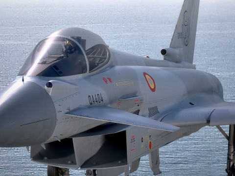 Qatar EuroFighter Typhoon with High Resolution Cocpit Model 3D