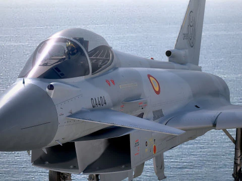 Qatar EuroFighter Typhoon with High Resolution Cocpit 3D Model