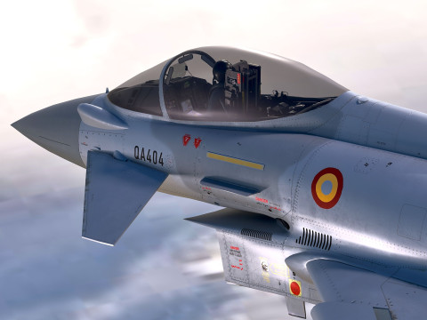 Qatar EuroFighter Typhoon with High Resolution Cocpit Model 3D