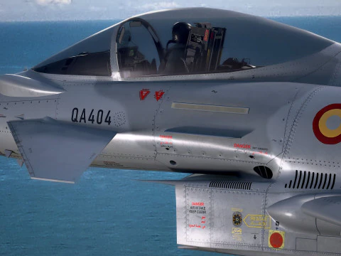Qatar EuroFighter Typhoon with High Resolution Cocpit 3D Model