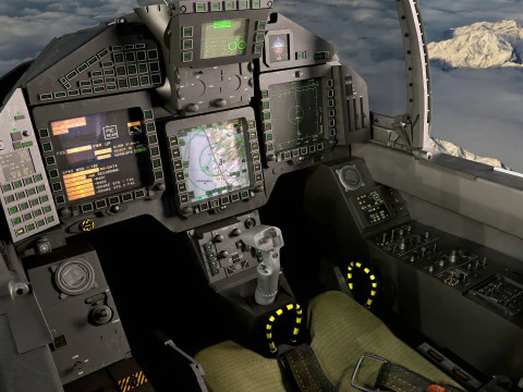 Qatar EuroFighter Typhoon with High Resolution Cocpit 3D Model