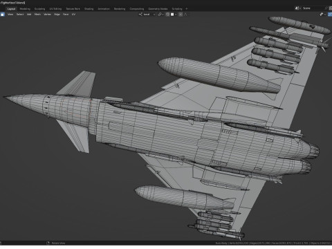 Qatar EuroFighter Typhoon with High Resolution Cocpit Model 3D