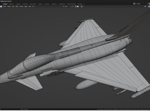 Qatar EuroFighter Typhoon with High Resolution Cocpit Model 3D