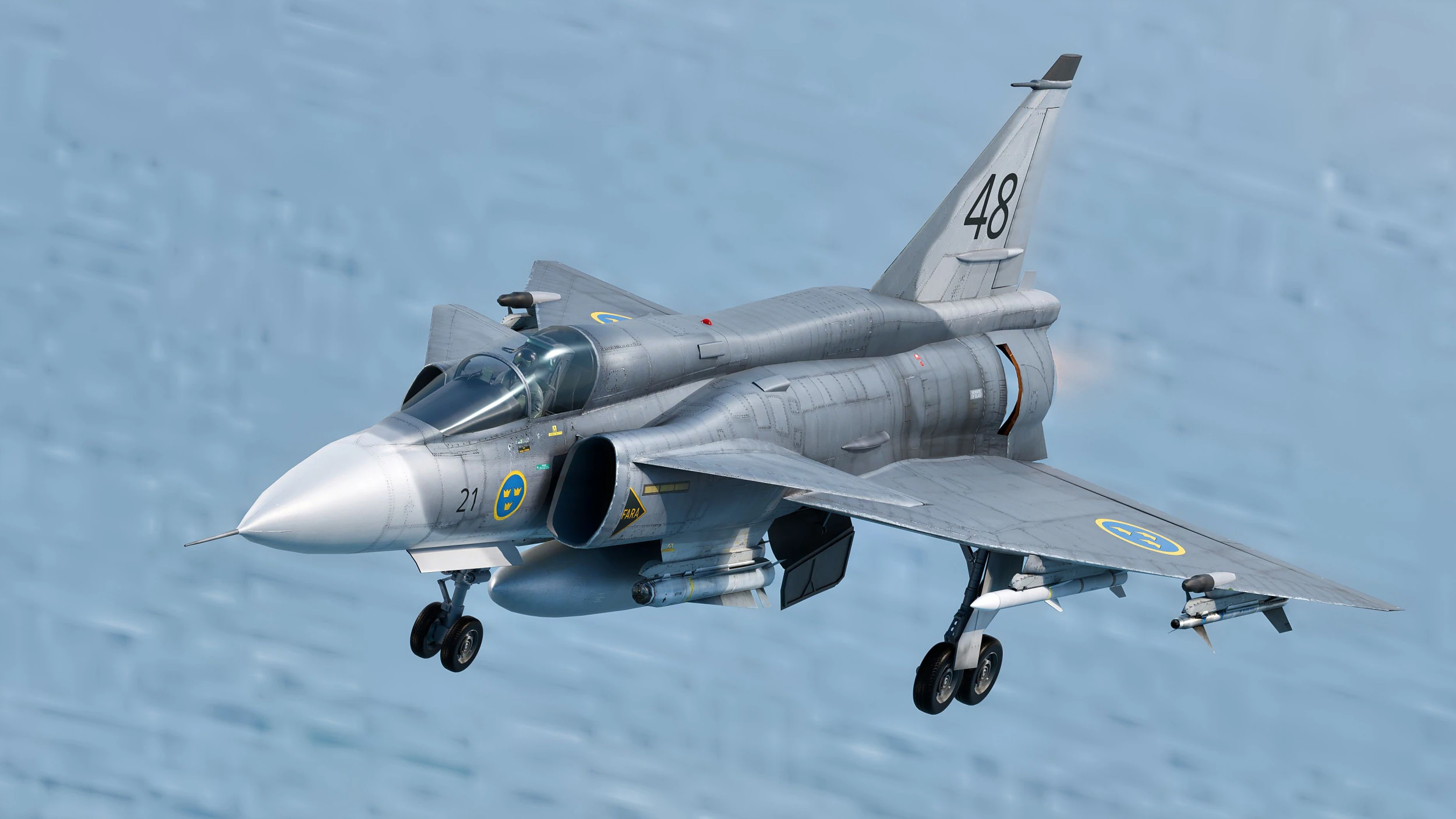 Saab 37 Viggen com Cocpit de alta resolu&ccedil;&atilde;o - v&aacute;rios decalques Modelo 3D .c4d .max .obj .3ds .fbx .stl .blend 