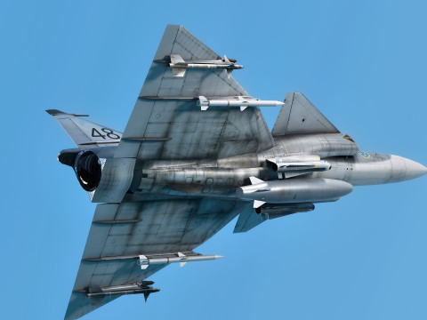 Saab 37 Viggen with High Resolution Cocpit - Multiple Decals 3D Model