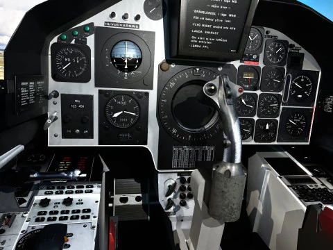 Saab 37 Viggen com Cocpit de alta resolu&ccedil;&atilde;o - v&aacute;rios decalques Modelo 3D