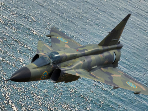 Saab 37 ViggenForest-High Quality Textures with Cocpit-Fully Rigged Modèle 3D
