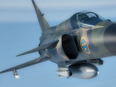 Saab 37 ViggenForest-High Quality Textures with Cocpit-Fully Rigged Modèle 3D