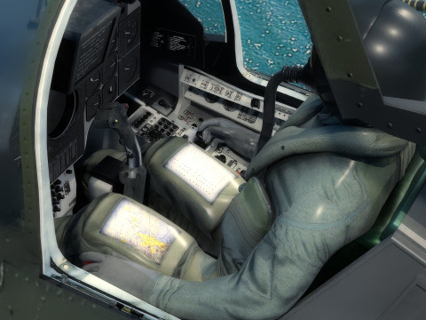 Saab 37 ViggenForest-High Quality Textures with Cocpit-Fully Rigged Modèle 3D