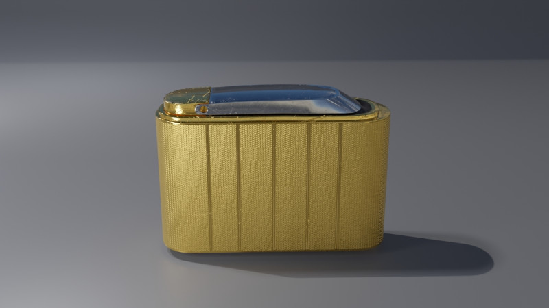 Gold Lighter 3D 모델 .c4d .max .obj .3ds .fbx .stl .blend 